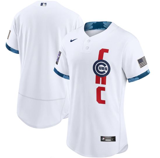 Men's Chicago Cubs Blank 2021 White All-Star Flex Base Stitched MLB Jersey Men's Chicago Cubs Blank 2021 White All-Star Flex Base Stitched MLB Jersey